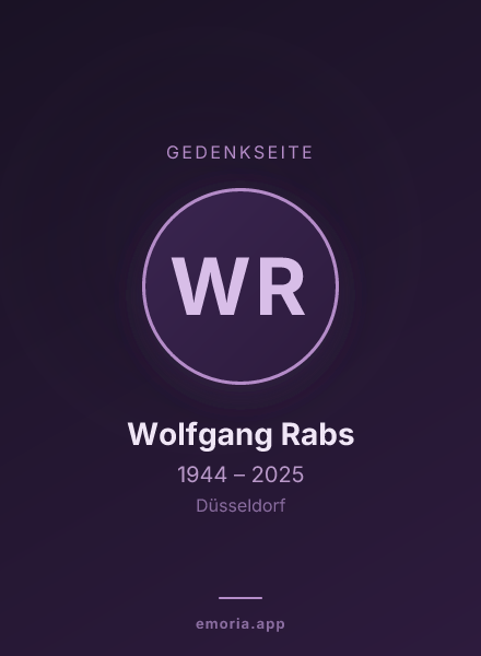 Gedenkportrait von Wolfgang Rabs