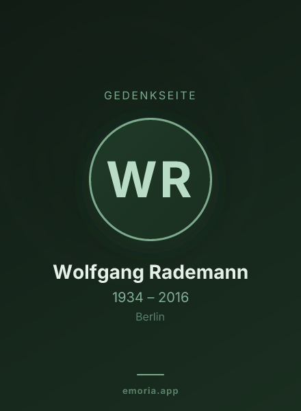 Gedenkportrait von Wolfgang Rademann