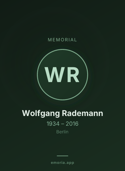 Memorial portrait of Wolfgang Rademann