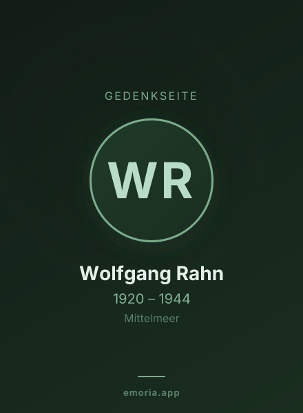 Gedenkportrait von Wolfgang Rahn