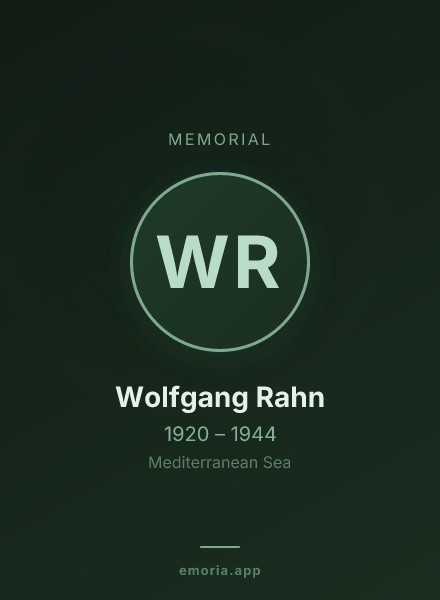 Memorial portrait of Wolfgang Rahn