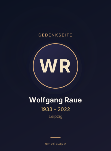 Gedenkportrait von Wolfgang Raue