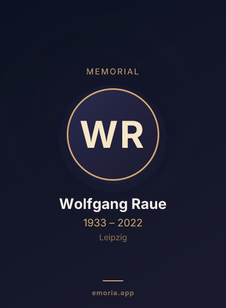 Memorial portrait of Wolfgang Raue