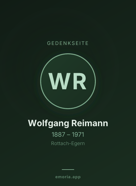 Gedenkportrait von Wolfgang Reimann