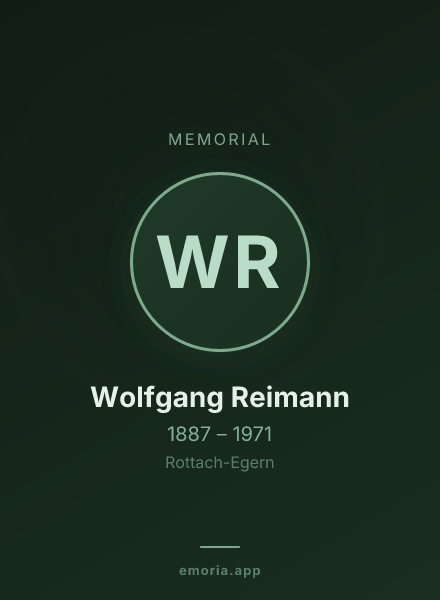 Memorial portrait of Wolfgang Reimann