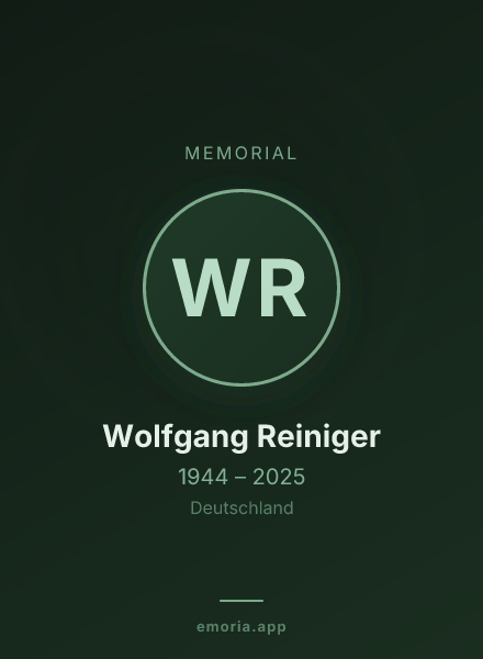 Memorial portrait of Wolfgang Reiniger