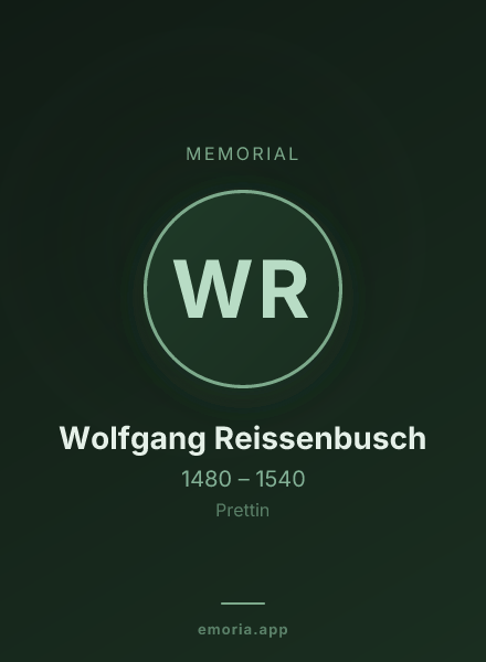 Memorial portrait of Wolfgang Reissenbusch