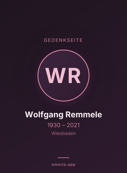 Gedenkportrait von Wolfgang Remmele