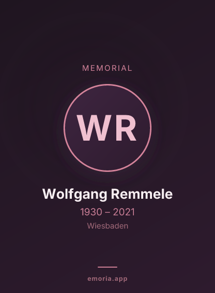 Memorial portrait of Wolfgang Remmele