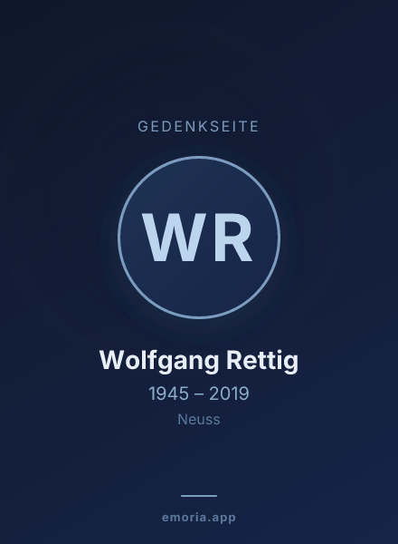 Gedenkportrait von Wolfgang Rettig