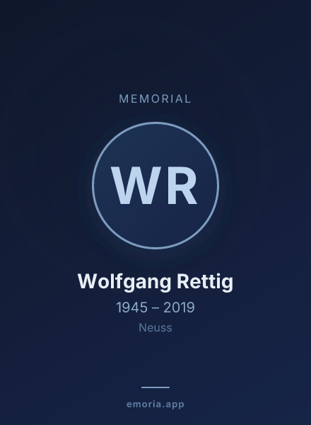 Memorial portrait of Wolfgang Rettig