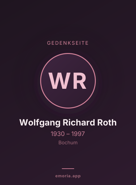 Gedenkportrait von Wolfgang Richard Roth