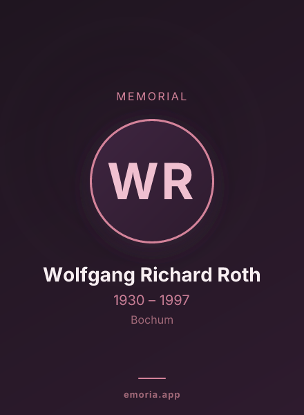 Memorial portrait of Wolfgang Richard Roth
