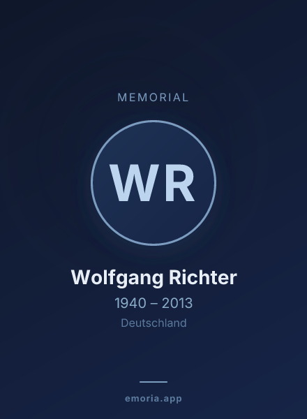 Memorial portrait of Wolfgang Richter