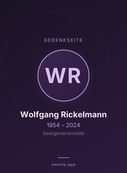 Gedenkportrait von Wolfgang Rickelmann