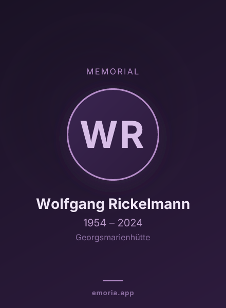 Memorial portrait of Wolfgang Rickelmann