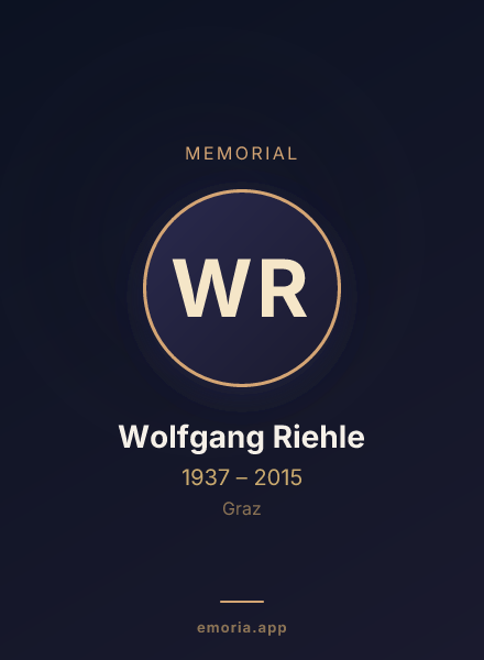 Memorial portrait of Wolfgang Riehle