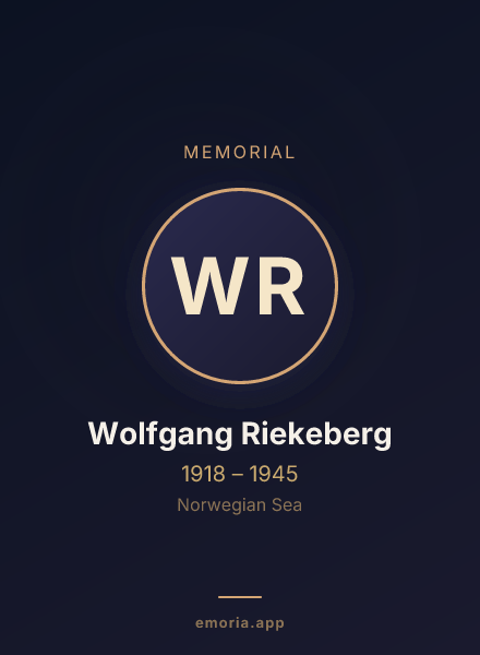 Memorial portrait of Wolfgang Riekeberg