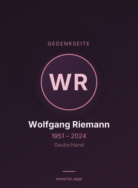 Gedenkportrait von Wolfgang Riemann