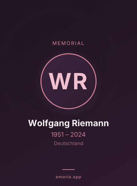 Memorial portrait of Wolfgang Riemann