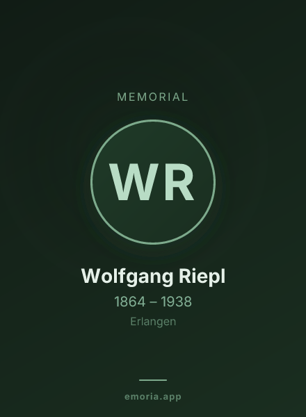 Memorial portrait of Wolfgang Riepl