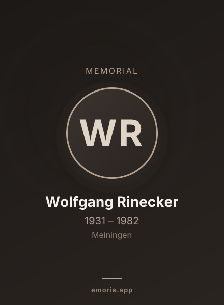 Memorial portrait of Wolfgang Rinecker