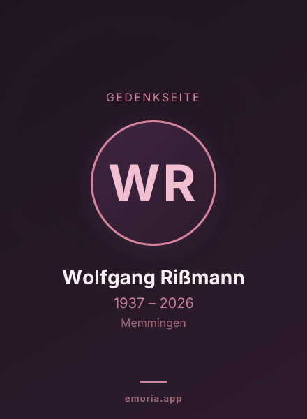 Gedenkportrait von Wolfgang Rißmann