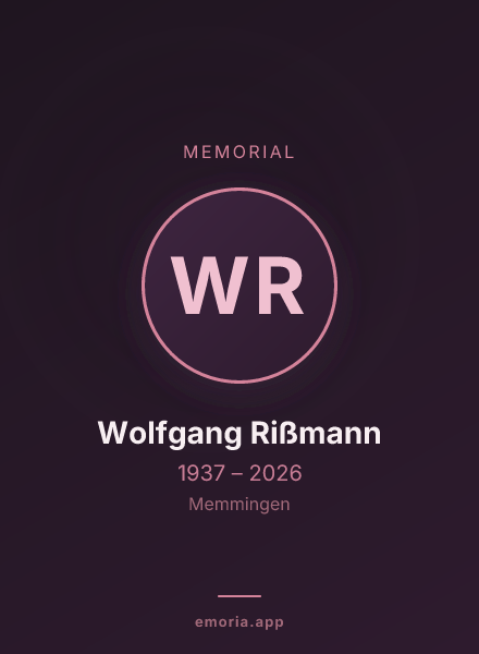 Memorial portrait of Wolfgang Rißmann