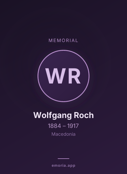 Memorial portrait of Wolfgang Roch