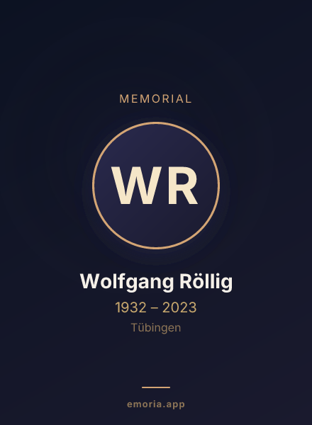 Memorial portrait of Wolfgang Röllig