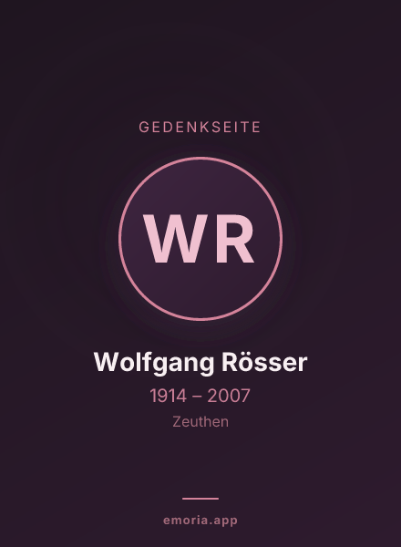Gedenkportrait von Wolfgang Rösser