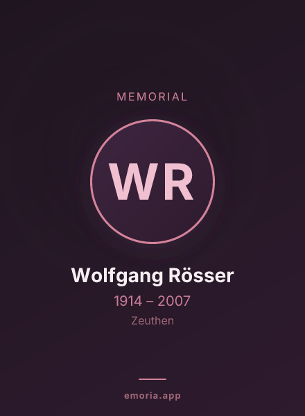 Memorial portrait of Wolfgang Rösser