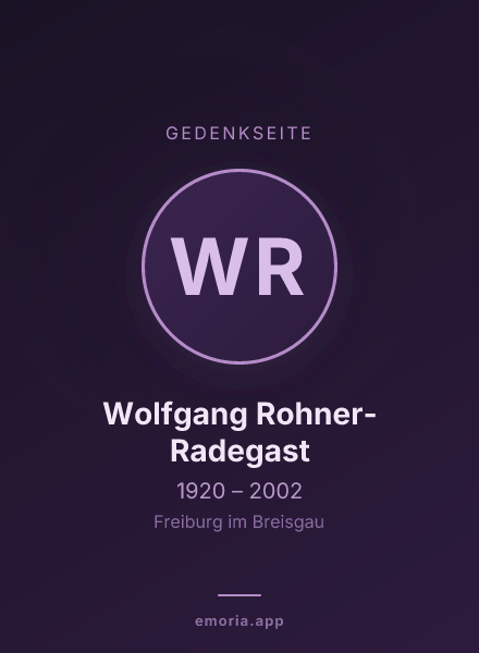 Gedenkportrait von Wolfgang Rohner-Radegast
