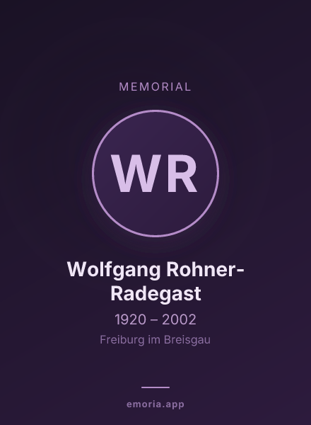 Memorial portrait of Wolfgang Rohner-Radegast