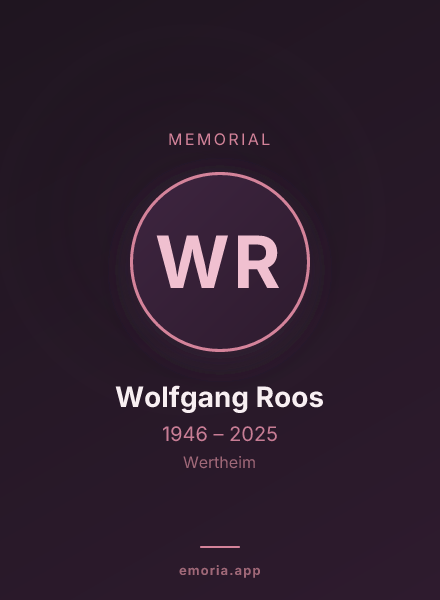Memorial portrait of Wolfgang Roos