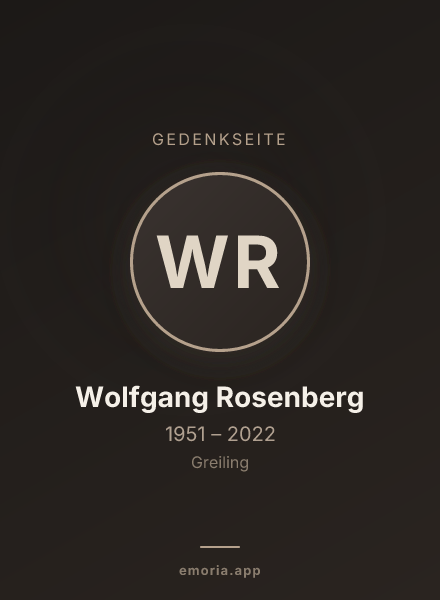 Gedenkportrait von Wolfgang Rosenberg