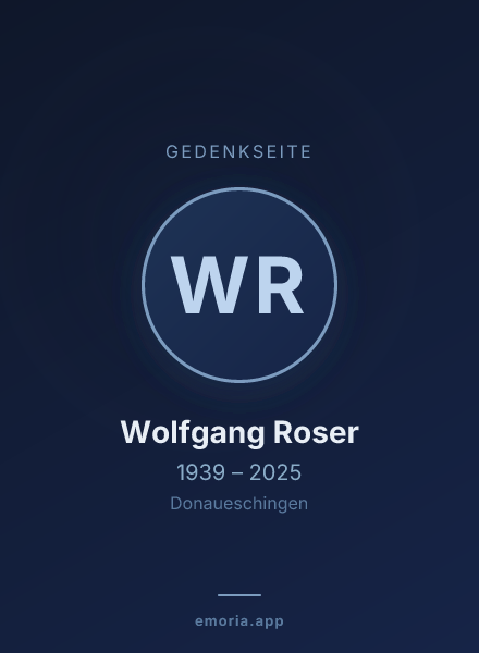 Gedenkportrait von Wolfgang Roser