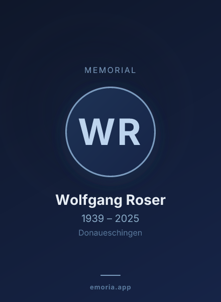 Memorial portrait of Wolfgang Roser