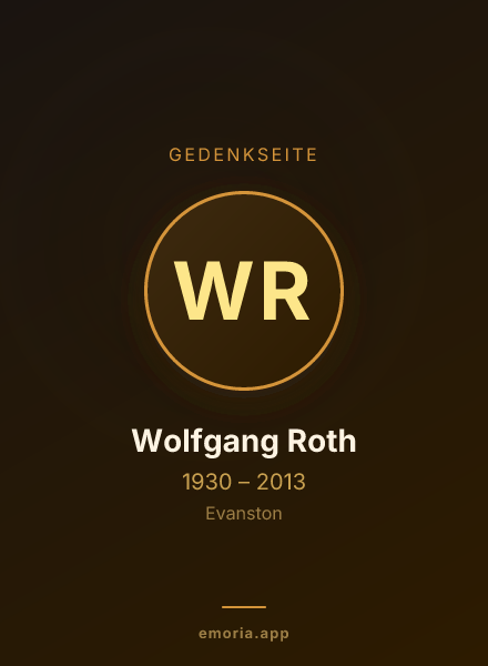 Gedenkportrait von Wolfgang Roth