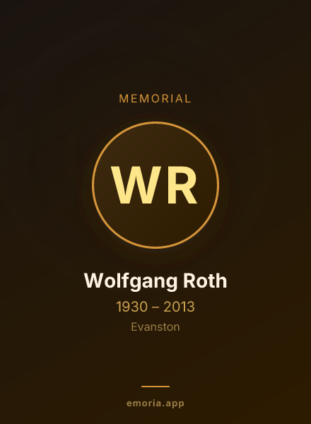 Memorial portrait of Wolfgang Roth