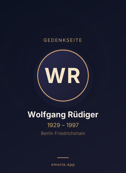Gedenkportrait von Wolfgang Rüdiger