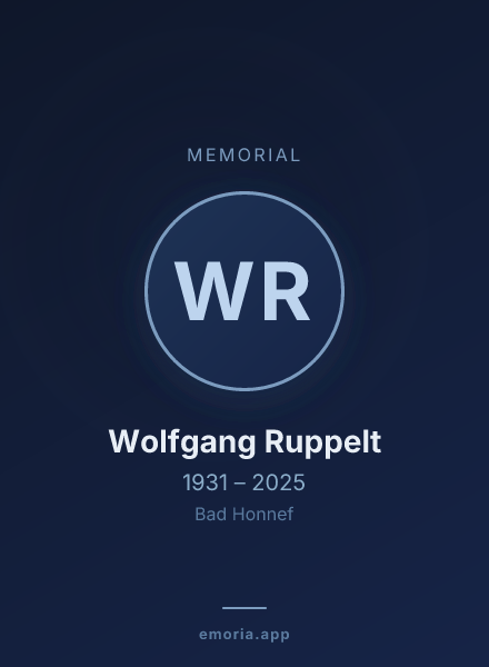 Memorial portrait of Wolfgang Ruppelt
