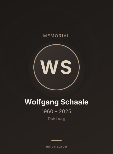 Memorial portrait of Wolfgang Schaale