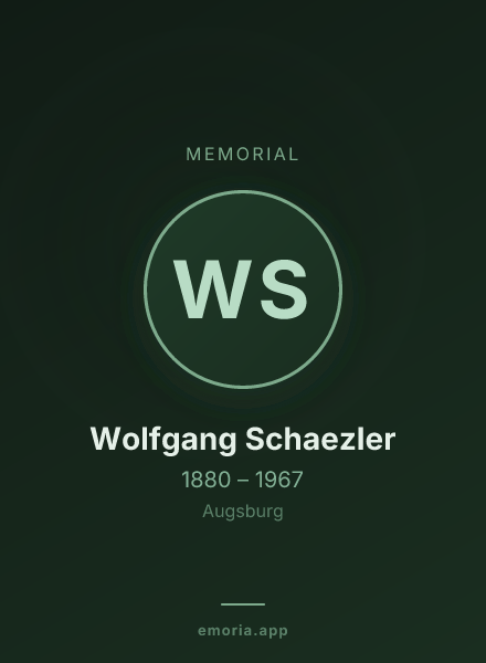 Memorial portrait of Wolfgang Schaezler