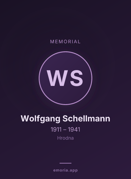 Memorial portrait of Wolfgang Schellmann