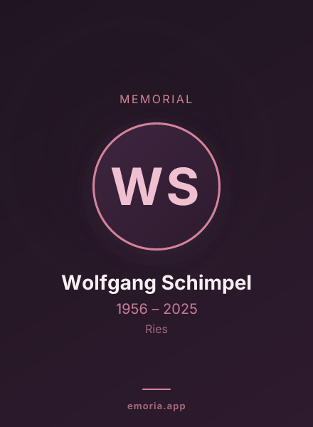 Memorial portrait of Wolfgang Schimpel