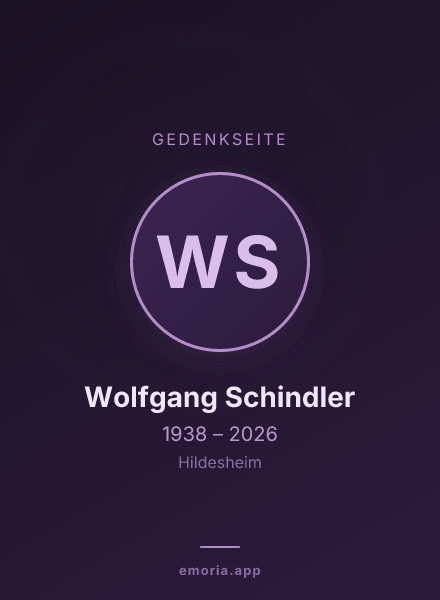 Gedenkportrait von Wolfgang Schindler