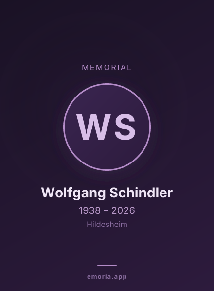 Memorial portrait of Wolfgang Schindler