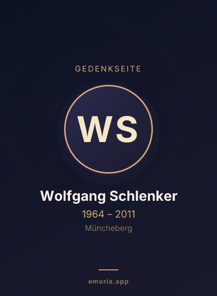 Gedenkportrait von Wolfgang Schlenker
