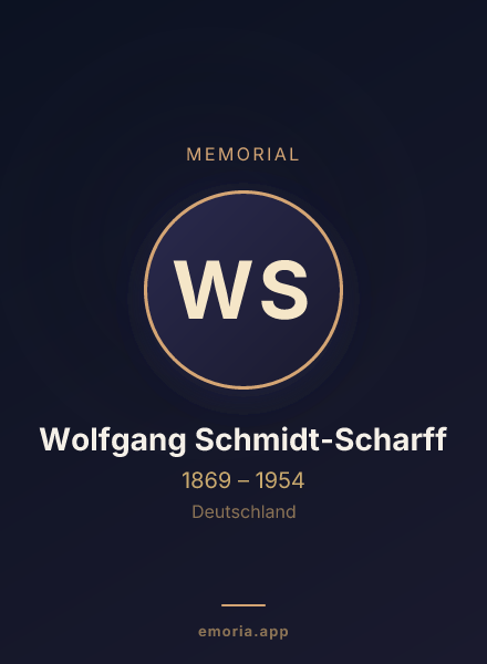 Memorial portrait of Wolfgang Schmidt-Scharff